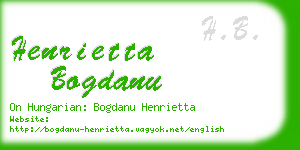 henrietta bogdanu business card